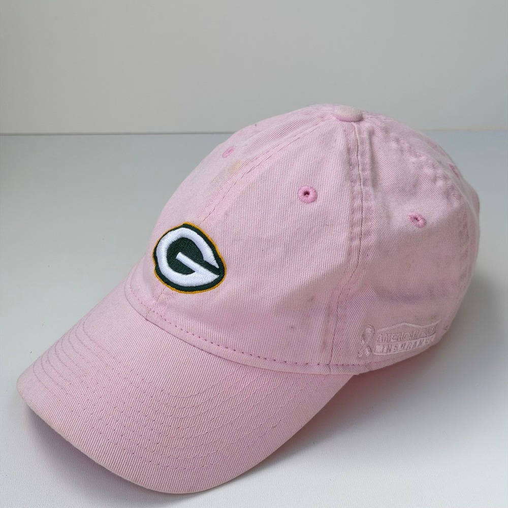Vintage Green Bay Packers Reebok NFL Hat Womens Pink Baseball Cap Breast Cancer